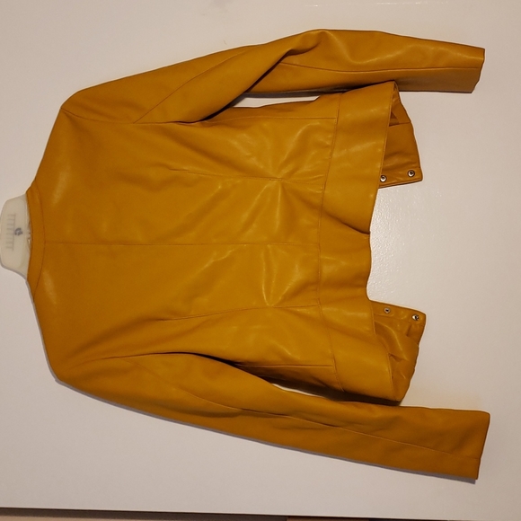 Zara Faux Leather Mustard Jacket- XS - Picture 3 of 3